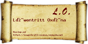 Löwentritt Oxána névjegykártya